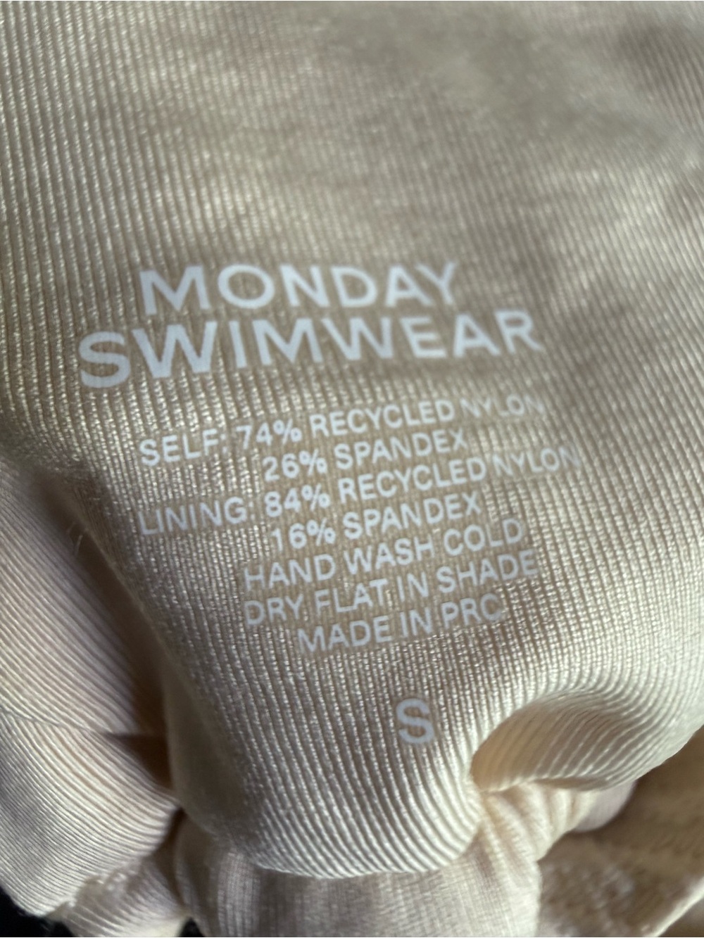 Monday Swimwear Cream Textured Chev Bikini Set - Picture 3 of 3